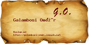 Galambosi Omár névjegykártya